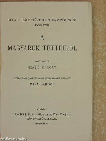 A magyarok tetteiről