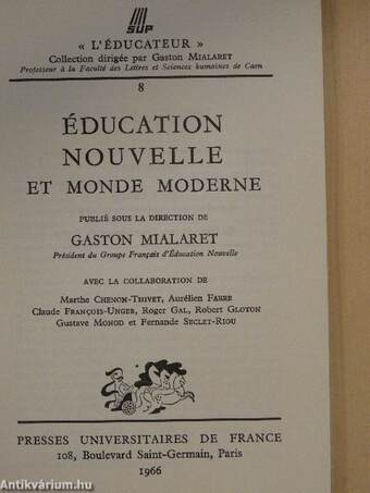 Éducation nouvelle et monde moderne