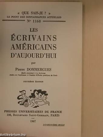 Les écrivains américains d'aujourd'hui