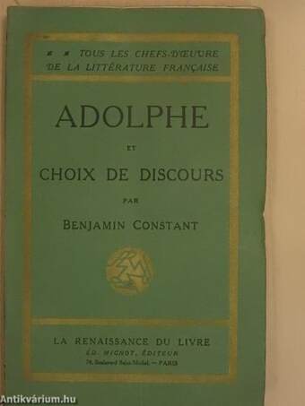 Adolphe et Choix de Discours