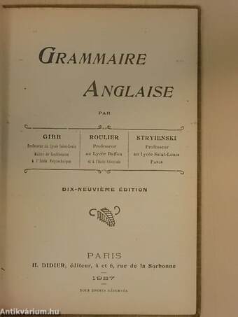 Grammaire Anglaise