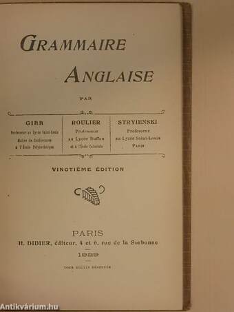 Grammaire Anglaise