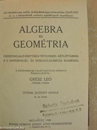 Algebra és geométria/Négyjegyű logaritmustábla