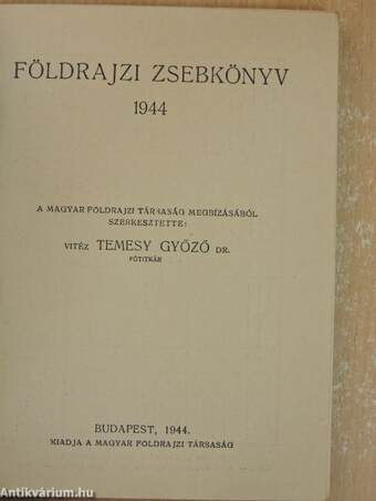 Földrajzi zsebkönyv 1944