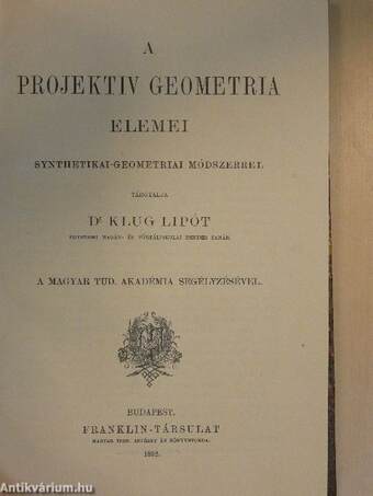 A projektiv geometria elemei