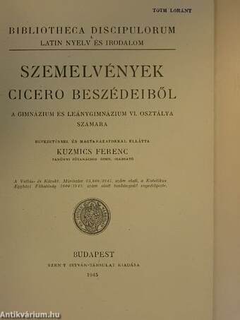 Szemelvények Cicero beszédeiből