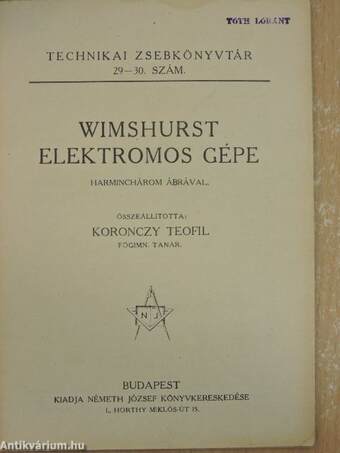 Wimshurst elektromos gépe