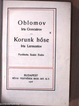 Oblomov I-II./Korunk hőse