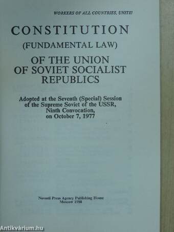 Constitution (Fundamental Law) of the Union of Soviet Socialist Republics