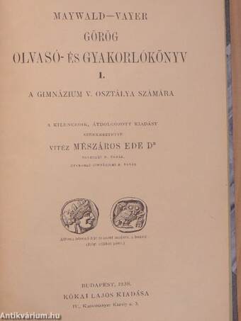 Görög olvasó- és gyakorlókönyv I./Görög olvasókönyv II.