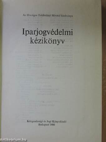 Iparjogvédelmi kézikönyv