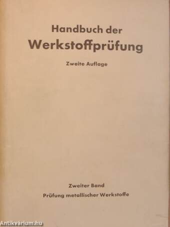 Handbuch der Werkstoffprüfung II. (töredék)