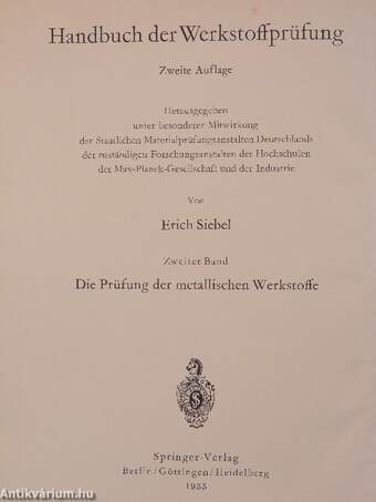 Handbuch der Werkstoffprüfung II. (töredék)