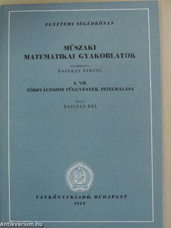 Műszaki matematikai gyakorlatok A. VII.