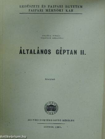 Általános géptan II.