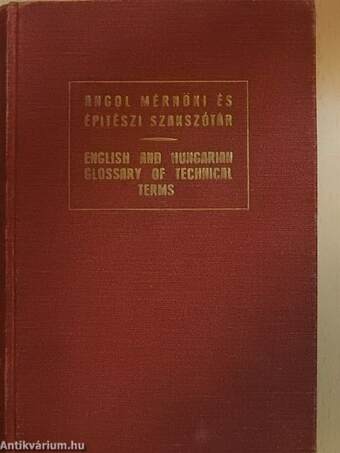 Angol mérnöki és épitészi szakszótár