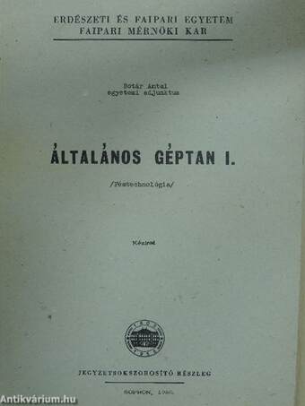 Általános géptan I.