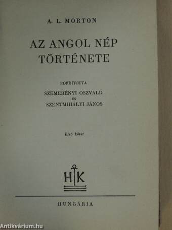 Az angol nép története I-II.