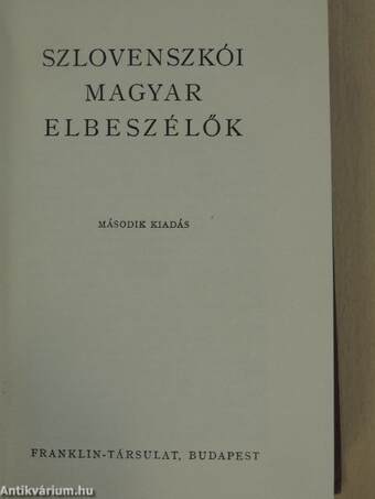 Szlovenszkói magyar elbeszélők