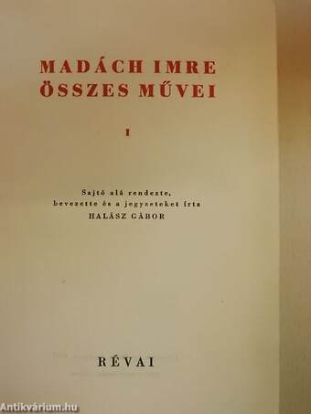 Madách Imre összes művei I-II.