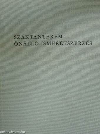 Szaktanterem - Önálló ismeretszerzés