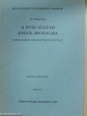 A XVIII. század angol irodalma