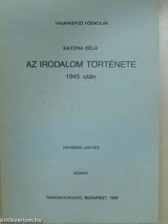 Az irodalom története 1945 után