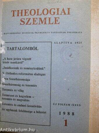 Theologiai Szemle 1988/1-6.