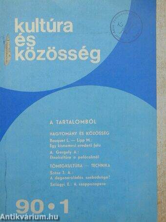 Kultúra és Közösség 1990/1.