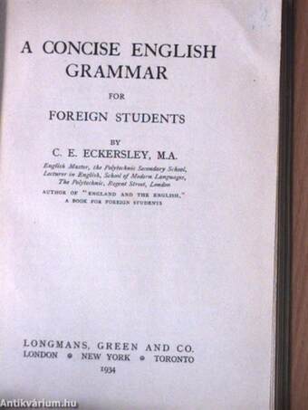 A Concise English Grammar for Foreign Students