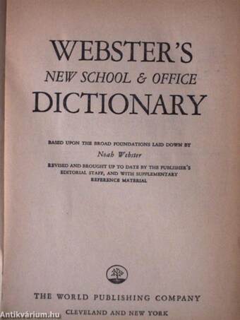 Webster's New School & Office Dictionary