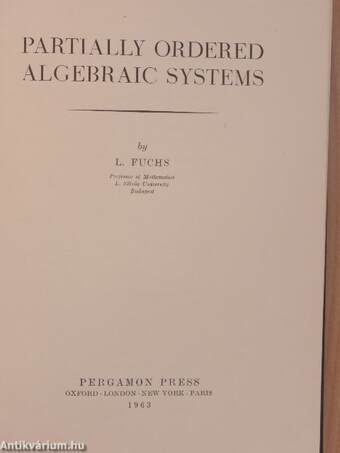 Partially Ordered Algebraic Systems