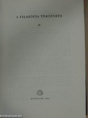 A filozófia története IV.