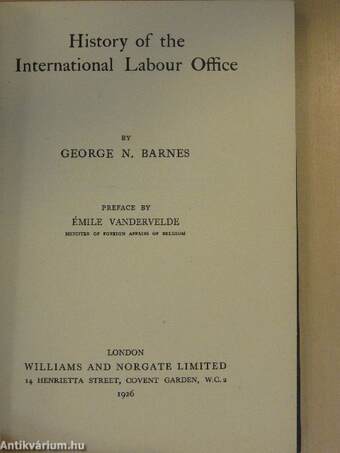 History of the International Labour Office