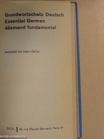 Grundwortschatz Deutsch/Essential German/Allemand fondamental