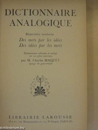 Dictionnaire Analogique