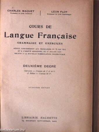 Cours de langue francaise