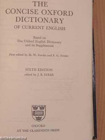 The Concise Oxford Dictionary of Current English