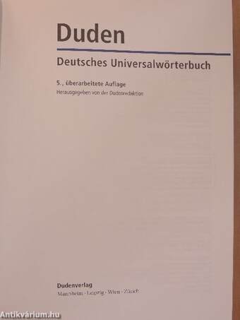 Duden - Deutsches Universalwörterbuch