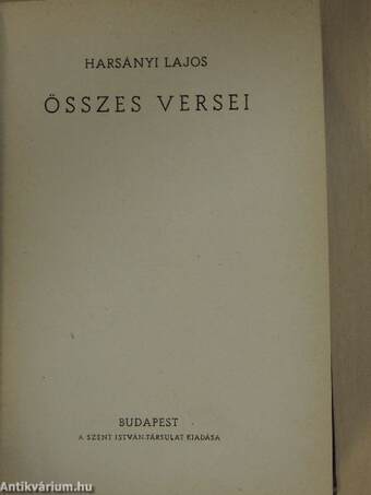 Harsányi Lajos összes versei