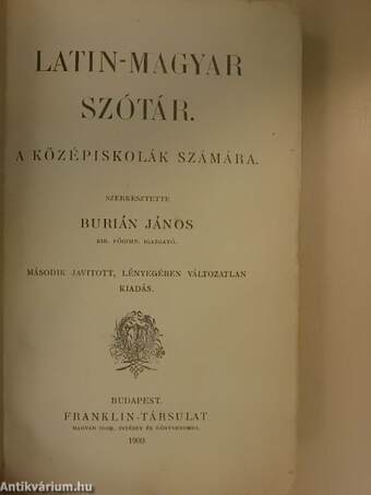 Latin-magyar szótár