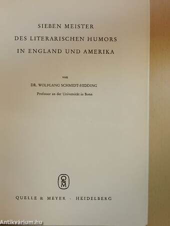 Sieben meister des literarischen humors in England und Amerika