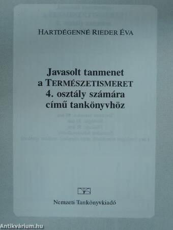 Javasolt tanmenet a Természetismeret 4. osztály számára című tankönyvhöz