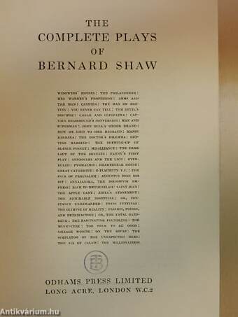 The Complete Plays of Bernard Shaw