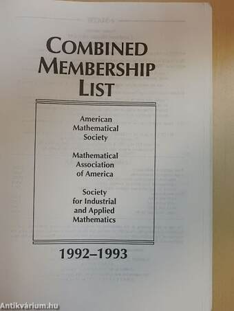 Combined Membership List 1992-1993