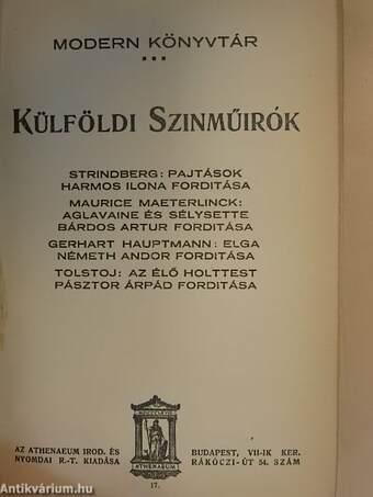 Külföldi szinműirók III.