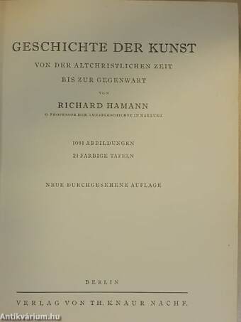 Geschichte der Kunst von der altchristlichen Zeit bis zur Gegenwart