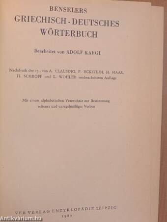 Benselers griechisch-deutsches wörterbuch