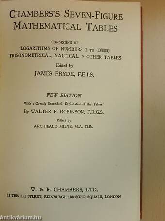 Chambers's Seven-Figure Mathematical Tables