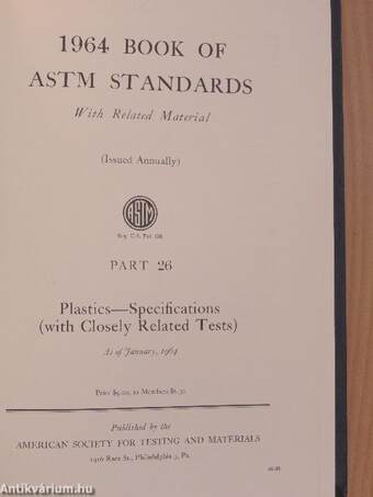 1964 Book of ASTM Standards with Related Material 26